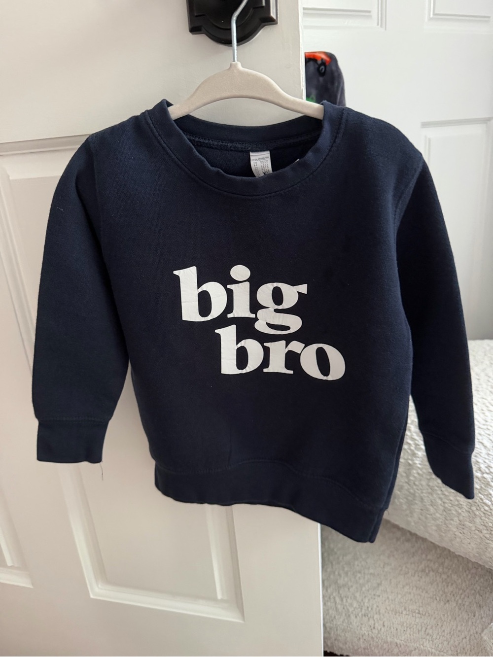 Big Bro Navy Kids Sweatshirt with White Print